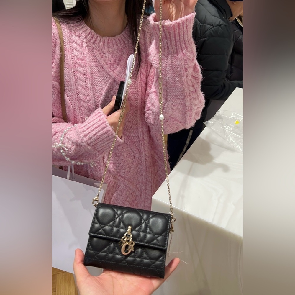 Dior black wallet with chain crossbody